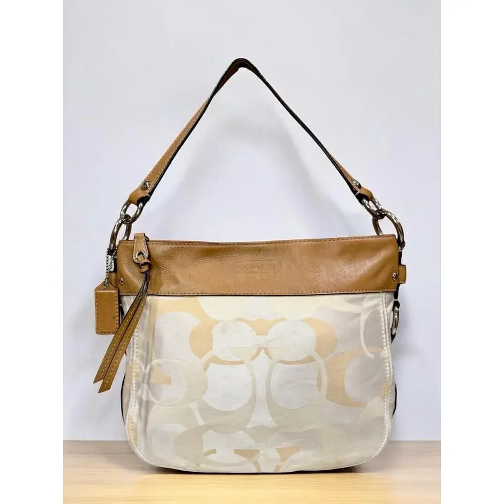 Y2K Coach F14711 Zoe Signature Optic Convertible Hobo Bag & Wristlet